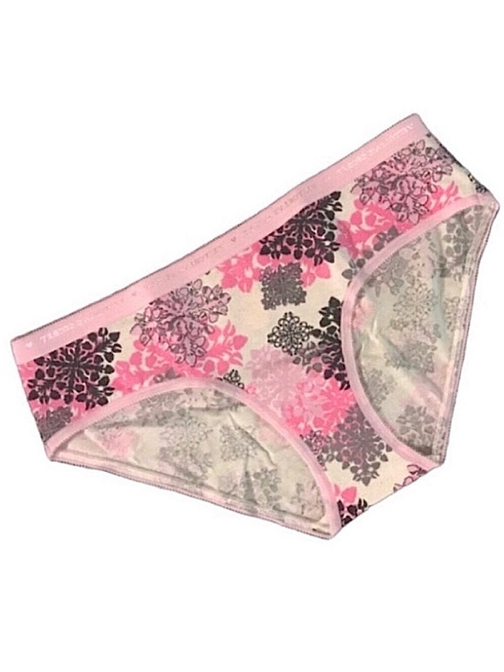 Victoria’s Secret Cotton Hiphugger Panty in Pink Snowflake Sparkle Print  Medium